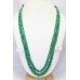 Natural Beryl Gemstone green Cut Beads 4 lines String Necklace 335 Carats M8